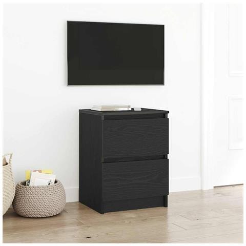 Mobile Porta TV Nero 40x35x54 cm in Legno Multistrato - Foto 1