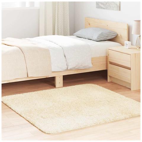 Tappeto Shaggy a Pelo Lungo NAVARRA Crema 120x120 cm poliestere - Foto 1