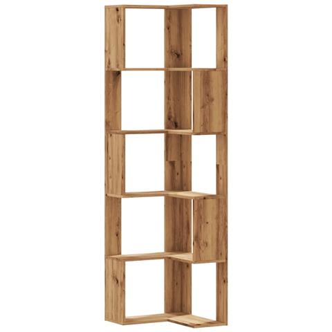 Libreria Angolare 5ripiani Rovere Artigianale 50x50x179cm Legno - Foto 2