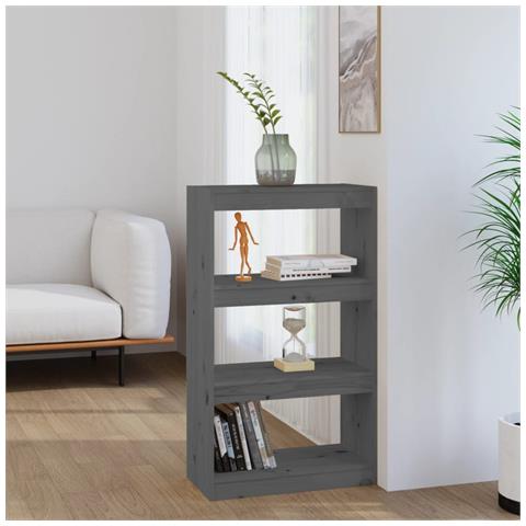 Libreria /divisorio Grigio 60x30x103,5 Cm In Massello Di Pino - Foto 8