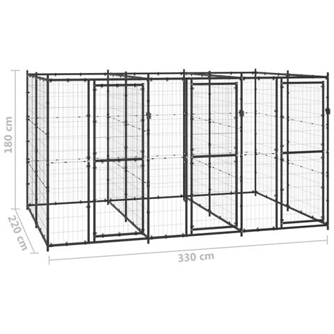 Lusso Casadino -  Gabbia Per Cani Da Esterno In Acciaio 7,26 M² - Foto 6