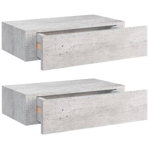 Scaffali Con Cassetti 2 Pz Grigio Cemento 40x23,5x10 Cm In Mdf - Foto 1