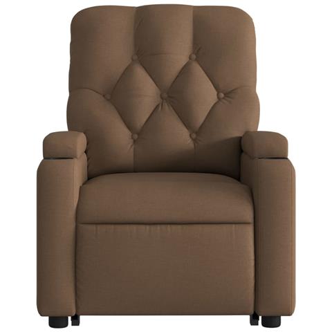 Poltrona Alzapersona Massaggiante Reclinabile Marrone Tessuto - Foto 9