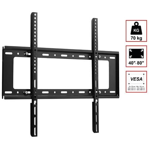 Supporto Fisso A Parete Per Tv Standard Da 40"" A 80"" Compatibile Vesa 70kg In Acciaio - Foto 2