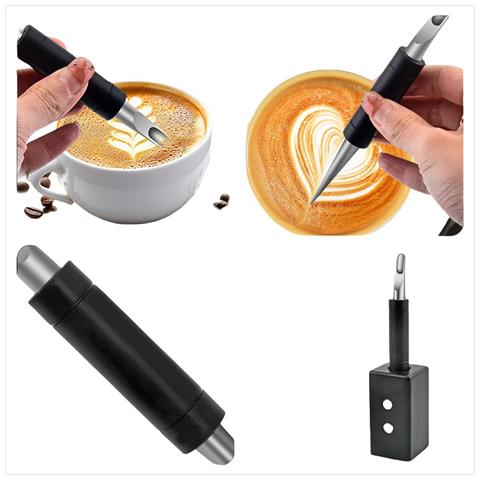 Set Di Penne Per Latte Art In Ebano: Strumento Professionale Per Decorare Il Caffè - Foto 4