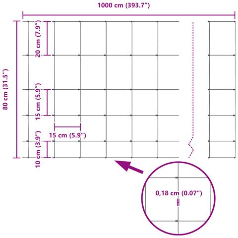 Recinzione da Campo 0.8x100 m Acciaio Zincato - Foto 8