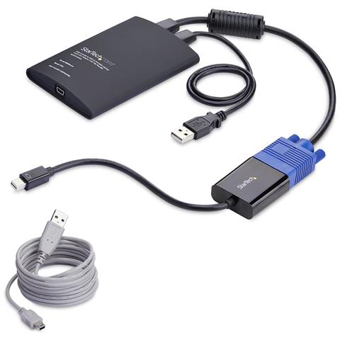 Adattatore Crash Cart Portatile per laptop, Console KVM con USB /VGA /Mini DisplayPort; trasferimento file e acquisizione video, TAA - Foto 2