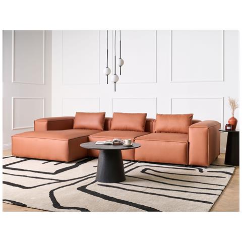 4 Posti Brande Pelle Sintetica Marrone Dorato Lato Destro - Foto 1