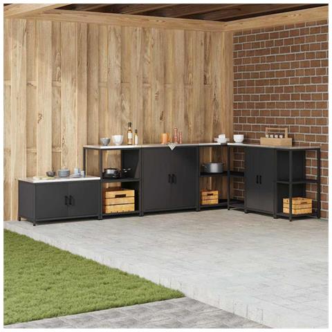 Mensola per il deposito in cucina con lo scaffale Nero Acciaio - Foto 2