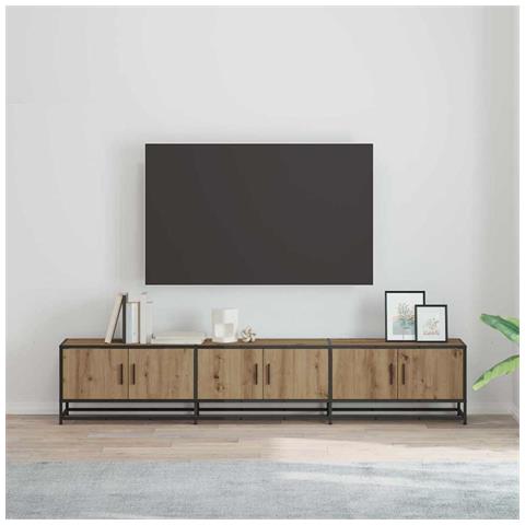 Mobile TV rovere artigianale 210 x 35 x 41 cm Legno multistrato - Foto 2