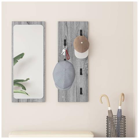 Appendiabiti a muro Grigio sonoma 30 x 1.5 x 80 cm - Foto 2