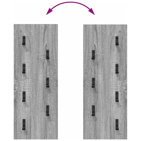 Appendiabiti a muro Grigio sonoma 30 x 1.5 x 80 cm - Foto 9