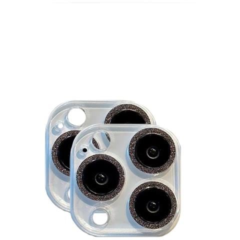 Protezione Obiettivo Fotocamera Integrata Con Glitter (nero) 2 Pezzi Compatibile Con Iphone 16 Pro Max - Foto 1