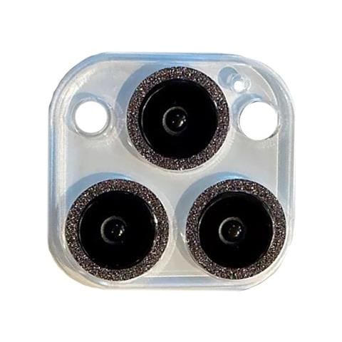Protezione Obiettivo Fotocamera Integrata Con Glitter (nero) 2 Pezzi Compatibile Con Iphone 16 Pro Max - Foto 2