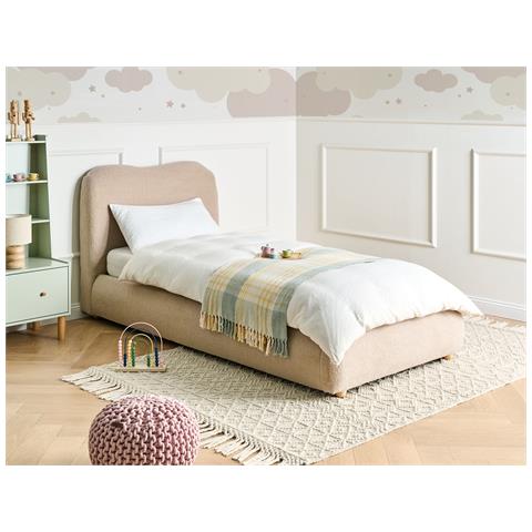 Letto Contenitore Bouclé Blagnac 90 X 200 Cm Beige - Foto 1