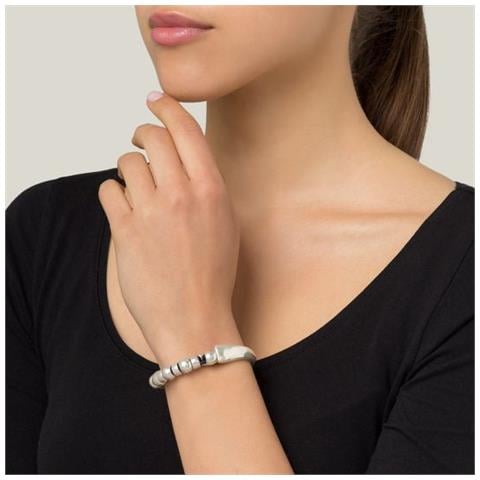 Bracciale In Argento ""unic"", Completamente Placcato Argento E Pelle - Foto 2