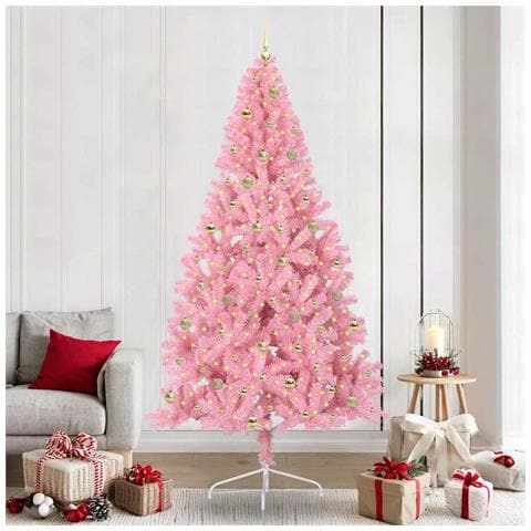 Albero di Natale artificiale con luci integrate Rosa 240 cm PVC - Foto 2