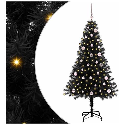 Albero di Natale con 150 LED con supporto Nero 150 cm PVC - Foto 1