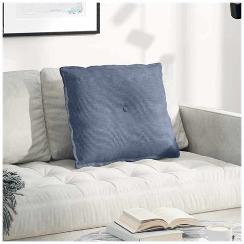 Cuscino per Schiena Blu 60 x 50 cm Tessuto in Cords - Foto 2