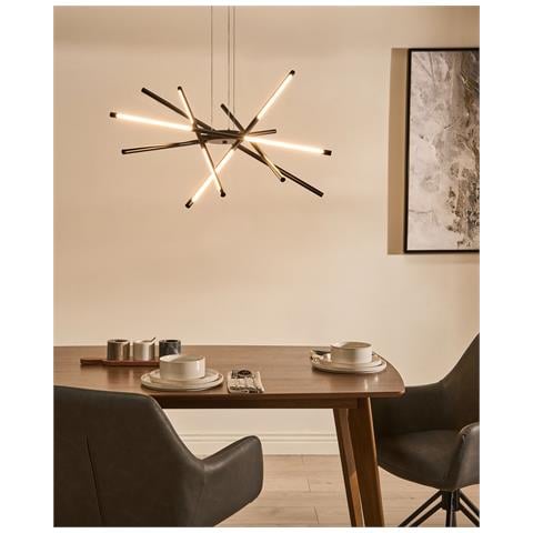 Lampadario A Led Palun Con Dimmer Metallo Nero - Foto 1