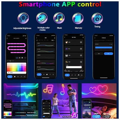 Striscia Led Neon Rgb 10m - Modalità Doppia Con Telecomando 24 Tasti - Kit Illuminazione Led Impermeabile Ip67 - Foto 2