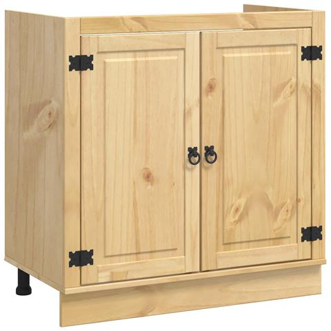 Armadietto SKI Marrone Miele 80 x 46 x 81,5 cm Pino massello - Foto 1