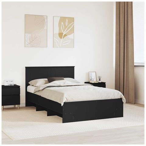 Struttura del letto Nero 120 x 123 cm Legno multistrato - Foto 2