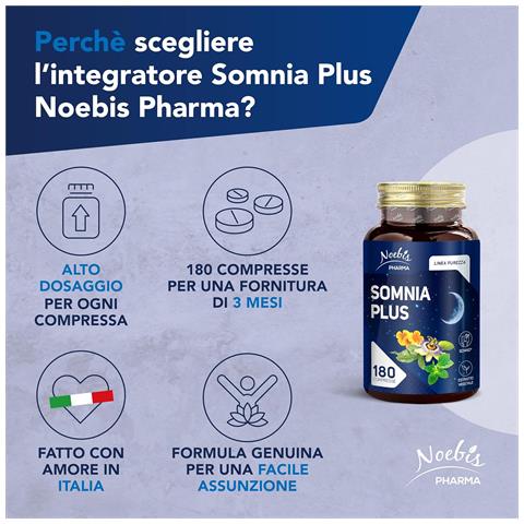 Somnia Plus 180 Compresse - Melatonina, Passiflora, Melissa, Escolzia e Vitamina B6 - Addormentamento, Rilassamento e Qualità del Riposo (Confezione quadrupla) - Foto 5