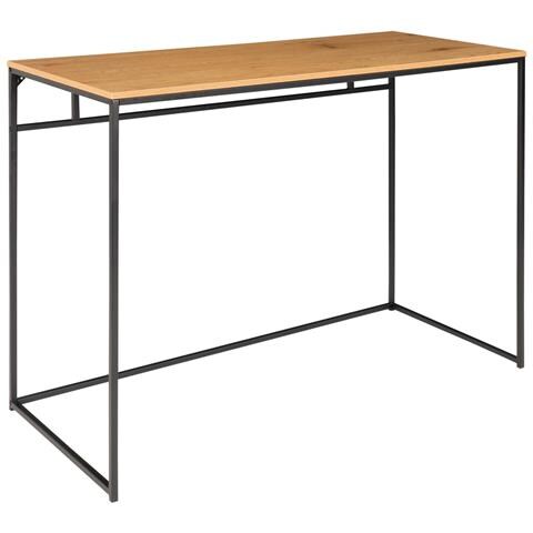 Scrivania Vita Effetto Rovere Con Struttura In Acciaio Nero, 100×45×75 Cm - Foto 2