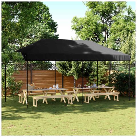 Tenda Party Nero 292 x 580 x 315 cm Tessuto Oxford - Foto 2