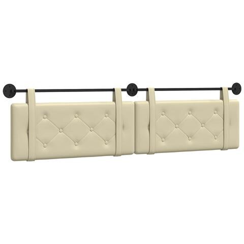 Testata appesa Crema 210 x 55 x 5 cm Pelle Sintetica - Foto 1