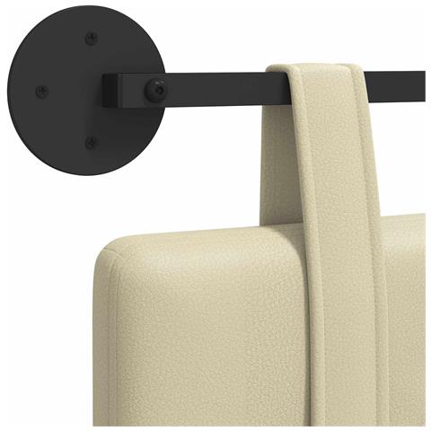Testata appesa Crema 210 x 55 x 5 cm Pelle Sintetica - Foto 9