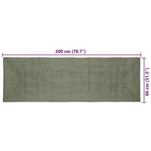 Tappeti per area Rettangolare Verde Oliva 80 x 200 cm Juta - Foto 7
