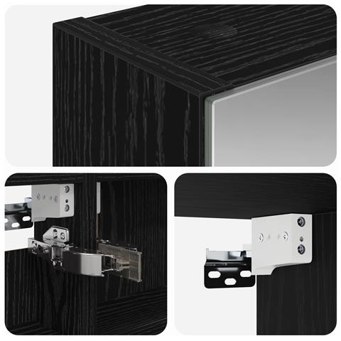 Mobiletto per specchio da bagno Rovere Nero 40 x 10,5 x 60,5 cm - Foto 9