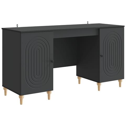 Scrivania Nero 142,5 x 50 x 75 cm Legno ingegnerizzato - Foto 1