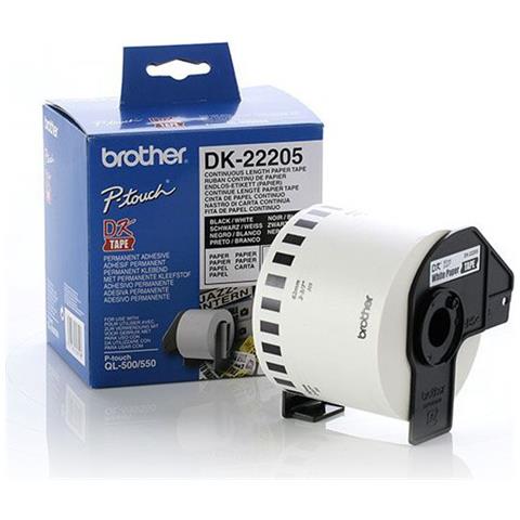 Nastro per Etichettatrice DK22205 Nero su Bianco Compacitbile con QL1050, QL1060N, QL500, QL500A, QL550, QL560, QL560VP, QL570, QL580N, QL650TD, QL700, QL710W, QL720NW - Foto 4