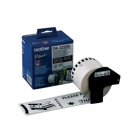 Nastro per Etichettatrice DK22205 Nero su Bianco Compacitbile con QL1050, QL1060N, QL500, QL500A, QL550, QL560, QL560VP, QL570, QL580N, QL650TD, QL700, QL710W, QL720NW - Foto 1