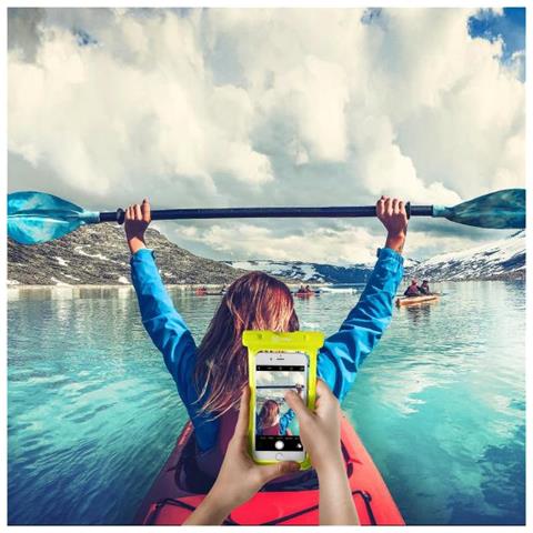 Custodia Impermeabile SplashBag per Smartphone da 6.2'' Colore Giallo - Foto 4