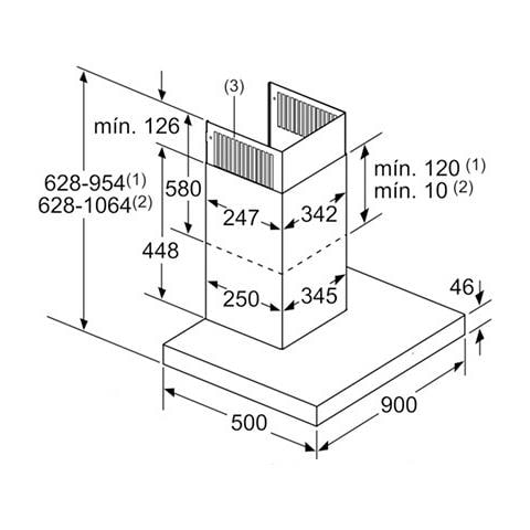 Cappa 3BC998HNC a Parete da 90 cm Aspirante e Filtrante Colore Inox - Foto 4