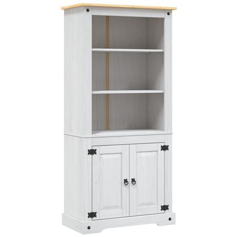 Credenza in Legno di Pino Messicano Corona Bianco 80x40x170 cm - Foto 1