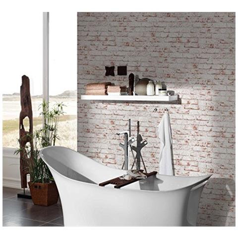 907813 - Carta Da Parati New England In Simil Pietra, Colore: Beige / marrone / rosso - Foto 2