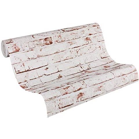 907813 - Carta Da Parati New England In Simil Pietra, Colore: Beige / marrone / rosso - Foto 1