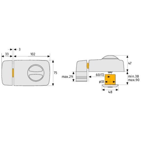 532689 7010 B - Serratura Supplementare Per Porta Con Manopola Interna, Colore: Marrone - Foto 2