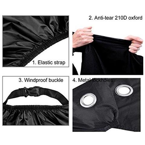 Copertura Coprimoto Xxl 210d Tessuto Heavy Duty Copertura Impermeabile Della Motocicletta Con La Serratura Del Foro Della Polvere Della Pioggia Di Protezione Uv Impermeabile Del Motore Per Dellinterno 2xl Outdoor - Foto 2