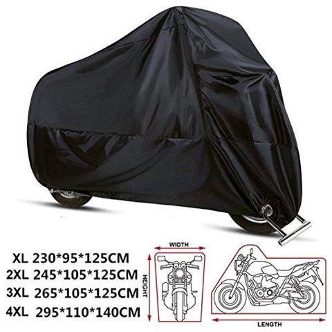 Copertura Coprimoto Xxl 210d Tessuto Heavy Duty Copertura Impermeabile Della Motocicletta Con La Serratura Del Foro Della Polvere Della Pioggia Di Protezione Uv Impermeabile Del Motore Per Dellinterno 2xl Outdoor - Foto 1