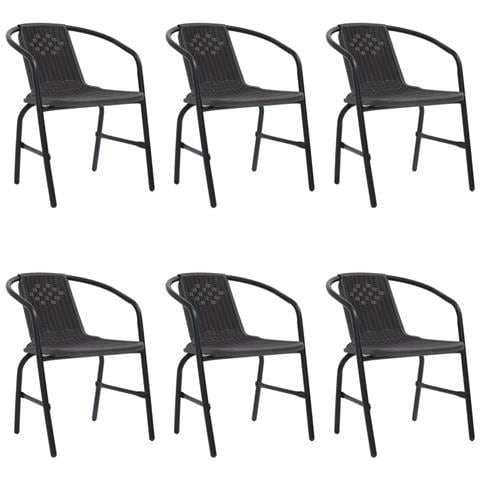 Sedie Da Giardino 6 Pz In Plastica Rattan E Acciaio 110 Kg - Foto 1