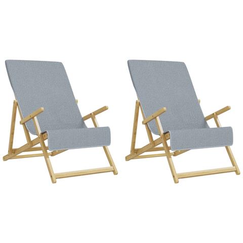 Asciugamani Da Spiaggia 2 Pz Grigi 60x135 Cm Tessuto 400 Gsm - Foto 2