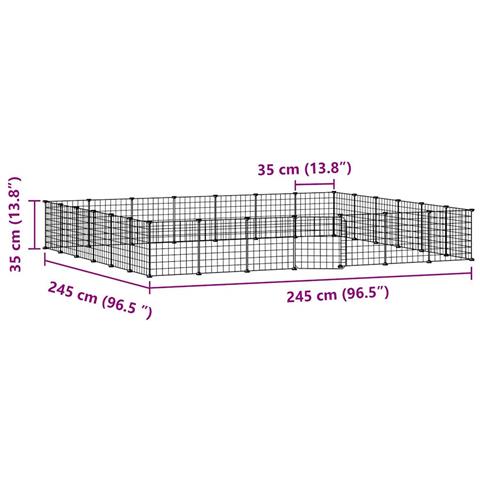 Gabbia Per Animali 28 Pannelli Con Porta Nero 35x35 Cm Acciaio - Foto 2