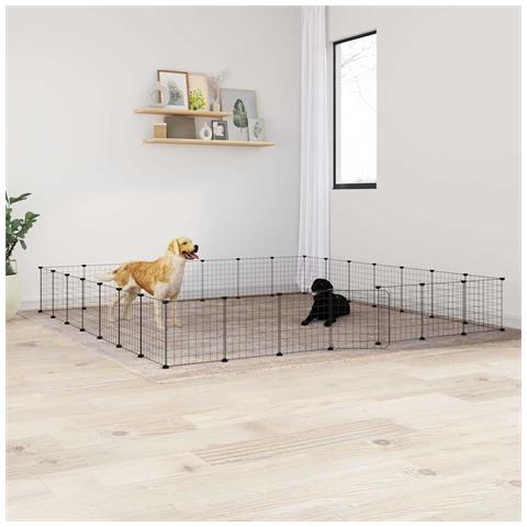 Gabbia Per Animali 28 Pannelli Con Porta Nero 35x35 Cm Acciaio - Foto 4