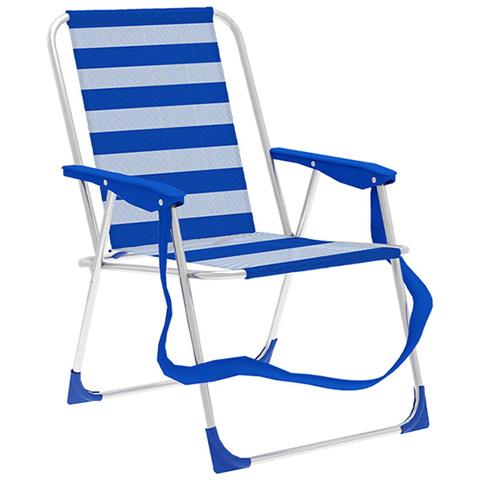 Sedia Pieghevole Marbueno Righe Azzurro Bianco 53 X 78 X 56 Cm - Foto 1
